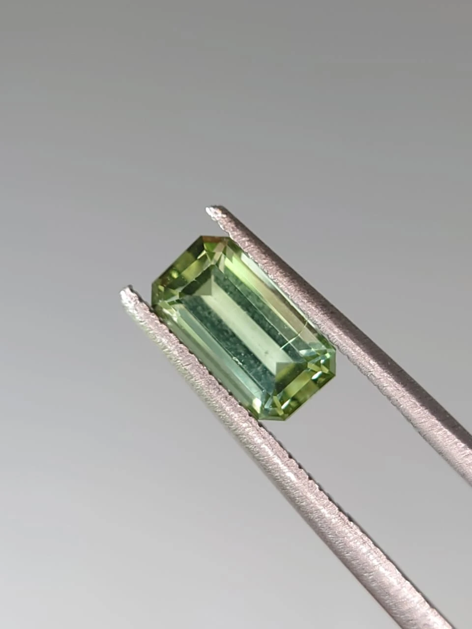 1.08ct Natural Light Green Tourmaline Emerald Cut Loose Gemstone from Afghanistan — view 1